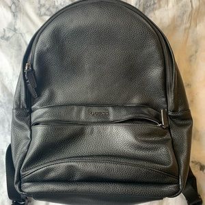 GUESS black faux leather book bag